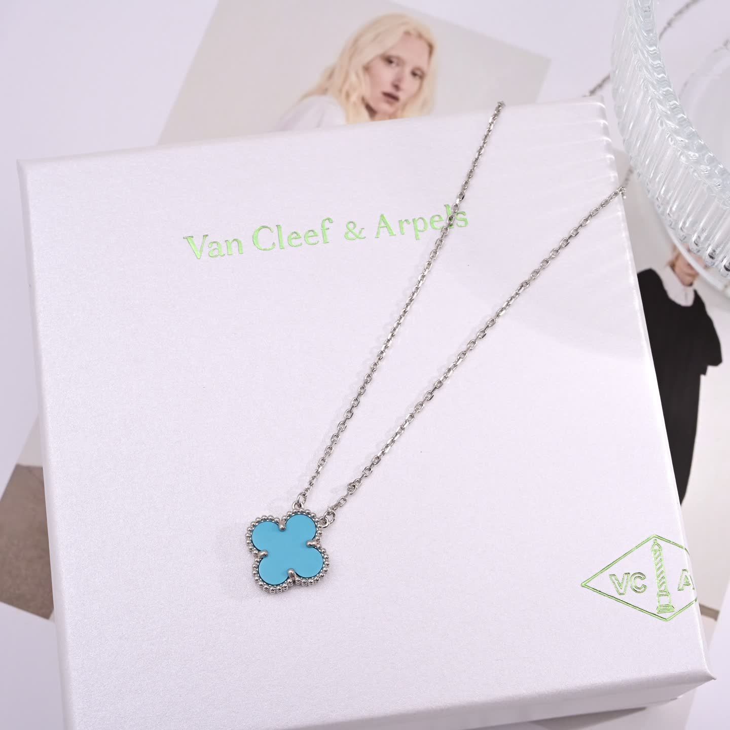 Van Cleef & Arpels Max Mara Clover-Shaped Pendant Necklace